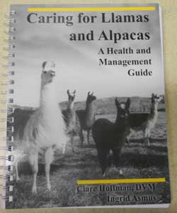Spiral bound book about llama care