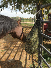 Load image into Gallery viewer, Horse eating hay from a black hay net
